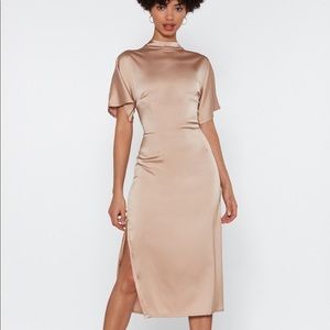 Champagne, satin dress